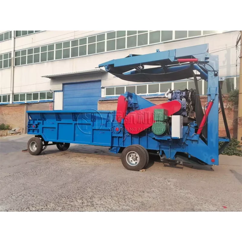 Hot sale wood Crusher shredder sawdust with Conveyor log chip feeding wood Grinder tree Branch Wood chipper Machine