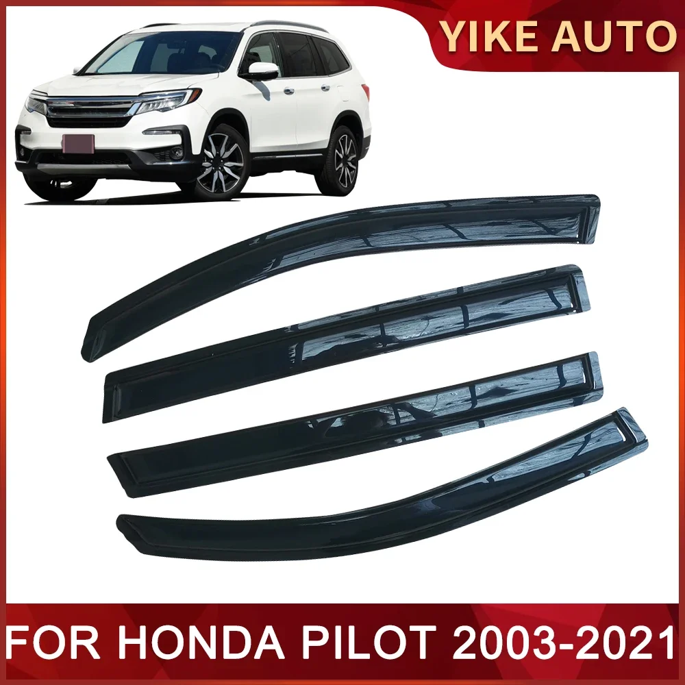 

Оконный козырек для HONDA PILOT 2003-2021, Погодоустойчивый дверной козырек, защита от ветра, солнца, дождя, боковые окна, ветровые дефлекторы, автозапчасти