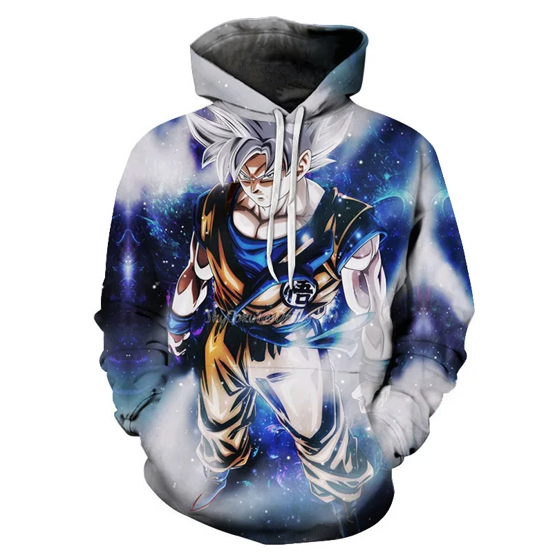 Dragon Ball series anime character Goku 3D digital printing hoodie with hood couple sweater trendy men and women can wear