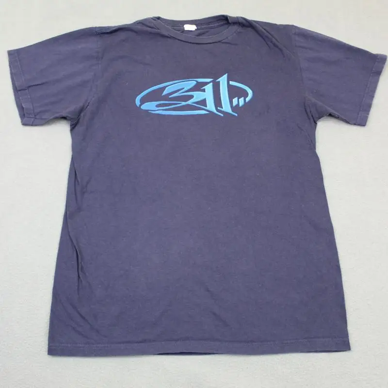 Vintage 311 T Shirt Mens Medium Blue Three Eleven Band Vtg Y2K Rock Tour