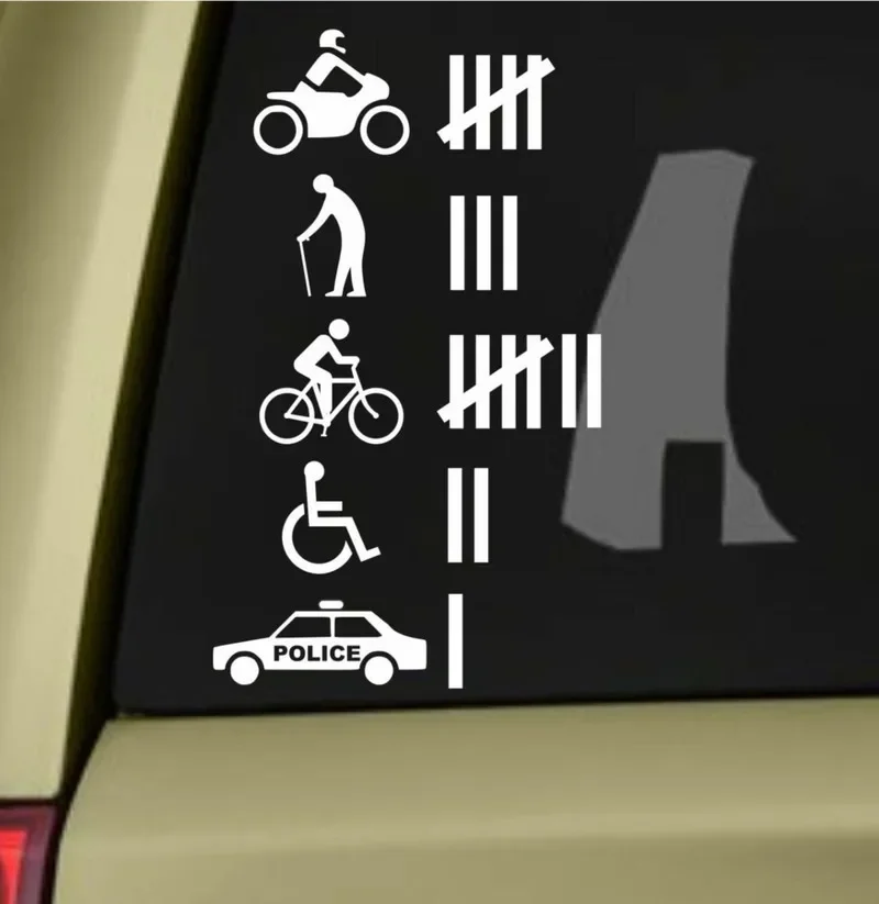 Vehicle Silhouette Scratch Cover Sticker Waterproof Vinyl Decal UV Resistant Funny Car Motorcycle Rear Body Decoration