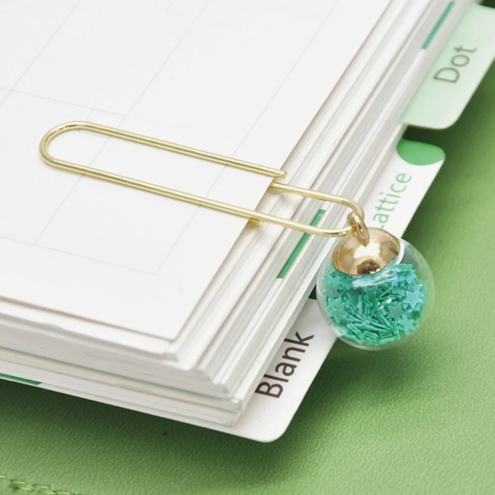 

10pcs Crystal Ball Bookmark Rustproof Paper Clip For Notebook Calendar Scrapbook Sticker Notes Exquisite Binder Clip