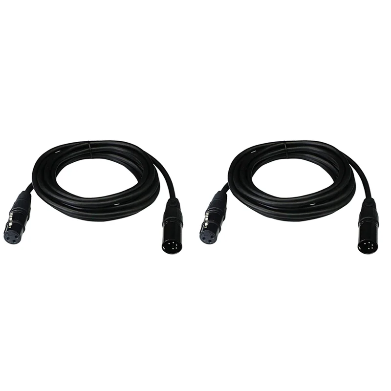 B04B-2X DMX Stage Light Cable,DJ XLR Cable,3-Pin Female XLR To 5-Pin Male XLR DMX Turnaround Connection For Moving Head