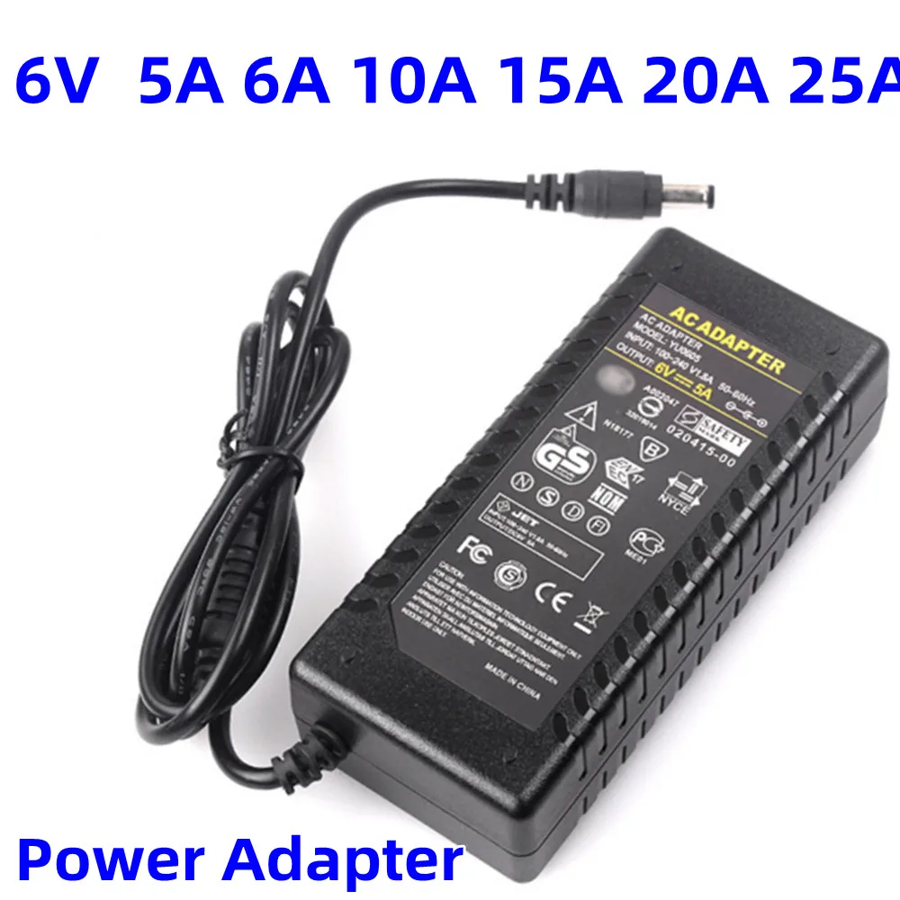 

6v 5000ma Power Adapter 6V 5A 6A 10A 15A 20A 25A Power Supply Adapter Source Transformer Converter Driver AC DC Switching Mode