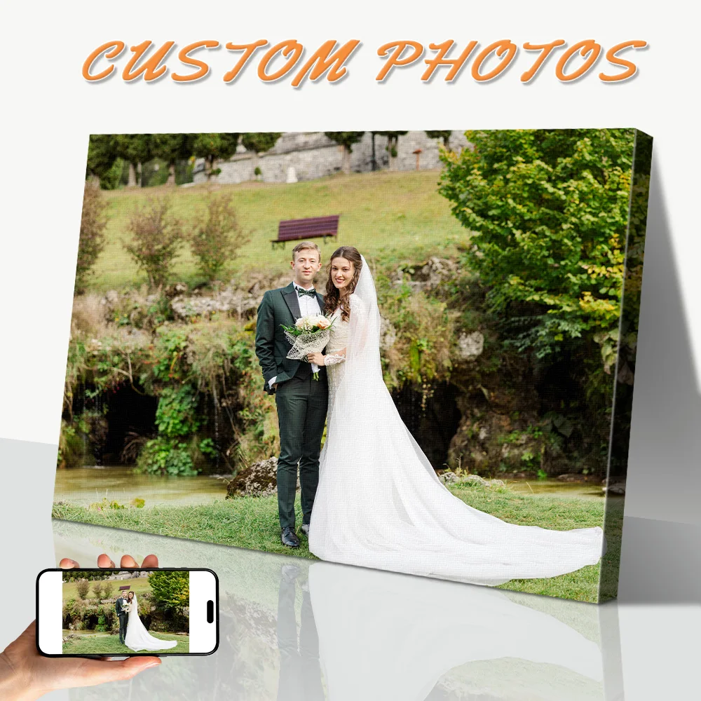 

1 шт., холст большого размера с индивидуальной фотографией, персонализированный подарок для украшения комнаты, предметы декора для дома, настенный декор, индивидуальный подарок