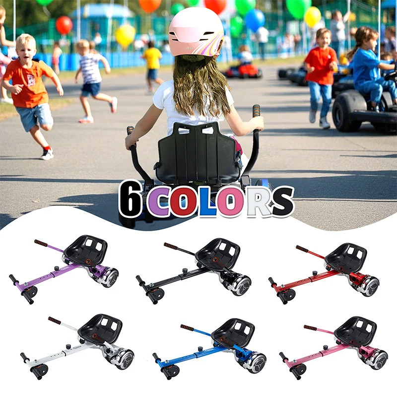 Hoverboard Seat Attachment Go-Kart Fits 6.5”/ 8”/ 10” Hoverboards, Hover Cart for Kids & Adults, Accessory for Self Balancing Sc
