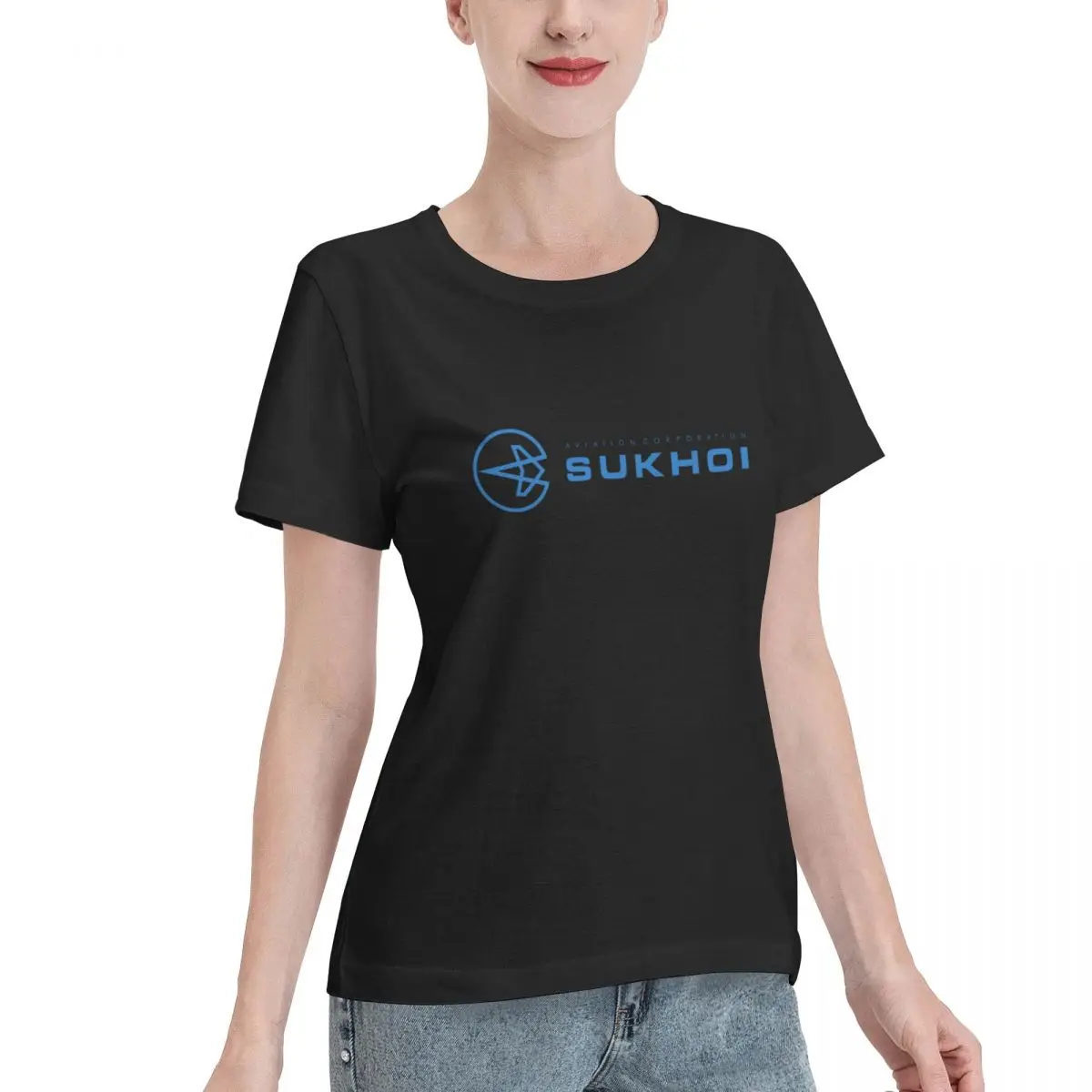 Corporation Sukhoi Tee-Shirts Cotton T-shirts Women Short Sleeve O-Neck Tops