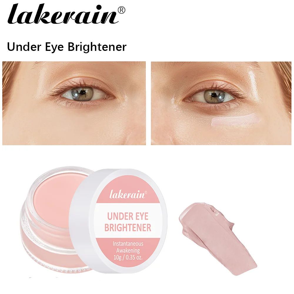 Lakerain 언더 아이 브라이트너 하이드레이팅 컨실러 크림, 모든 피부 타입용 중간 보정, 다크 서클 은폐 및 브라이트닝
