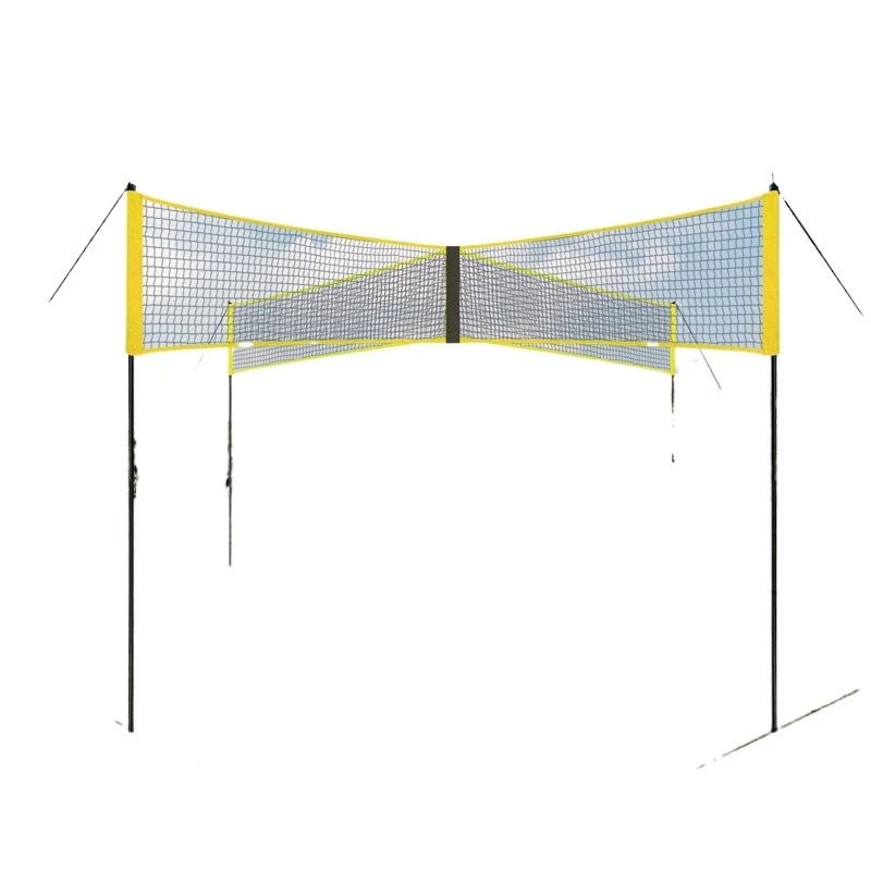

Portable four-sided cross-shaped removable beach volleyball net set