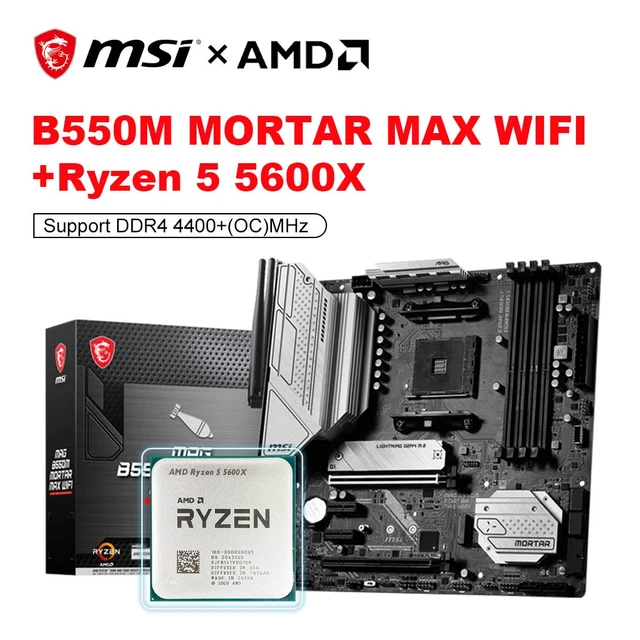 Amd ryzen 5 wifiマザーボードセット,PCコンポーネントキット,5600x,r5,5600x cpu,msi mag b550m  stissn max,socket am4,ddr4,128g - AliExpress