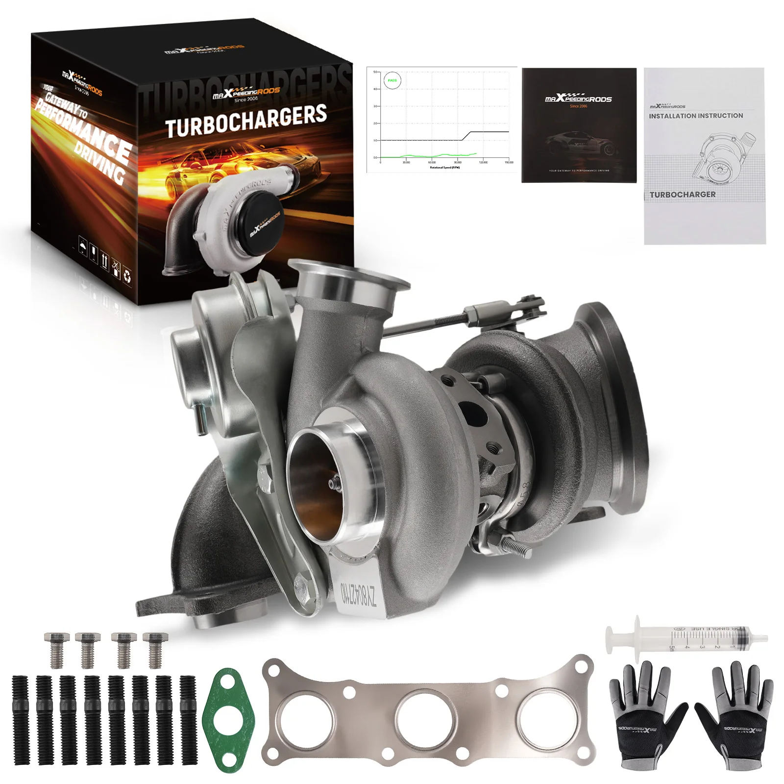 550HP Billet 6+6 Turbo for BMW N54 135i 335i 335xi 3.0 08-13 TD04-17T Right Side
