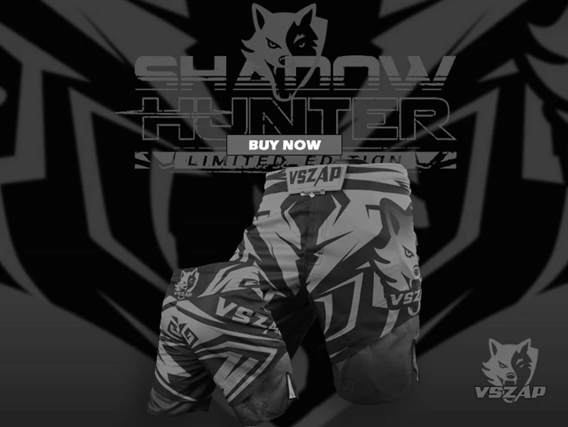 VSZAP MMA Kampfshorts für Herren Langlebige Trainingsshorts Grappling Boxen Kickboxen BJJ No Gi Sparring Workout Kampfshorts – Detail 4