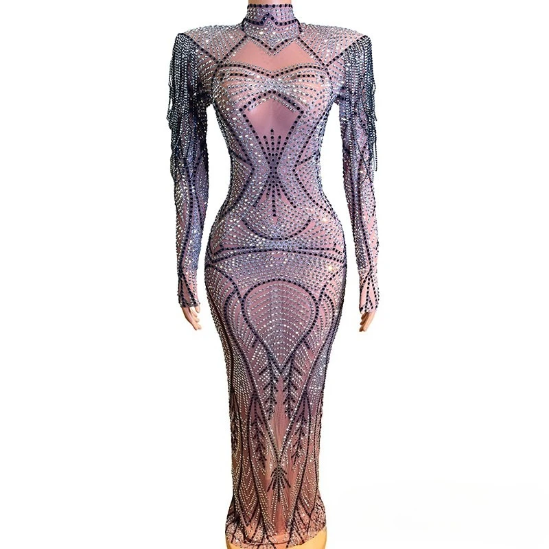 Design Sense With Shoulder Pads Temperament Evening Fashion Party High-end Socialite Officiating Wedding Banquet Fishtail Skirt