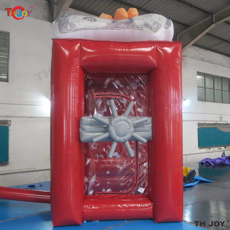 Fast Air Shipping 2x2m Red Inflatable Cash Cube Booth Inflatable Money Grab Box Machine for Business Advertising Event Promotion