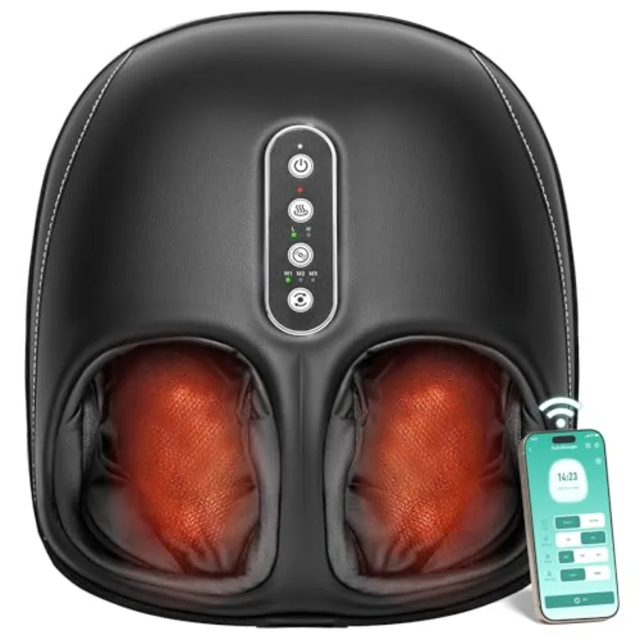 

Shiatsu Foot Massager with Heat Foot Massager Machine for Plantar Fasciitis Neuropathy Pain Deep Kneading Air Compression Remot