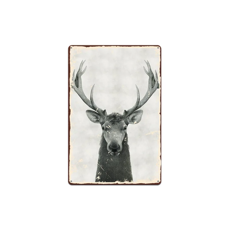 ديكور الحائط، صفيح، لوحة معلقة بدون إطار، الرنة الأمريكية، لوحة القصدير الرجعية، لوحة تزيين جدار الرنة #6