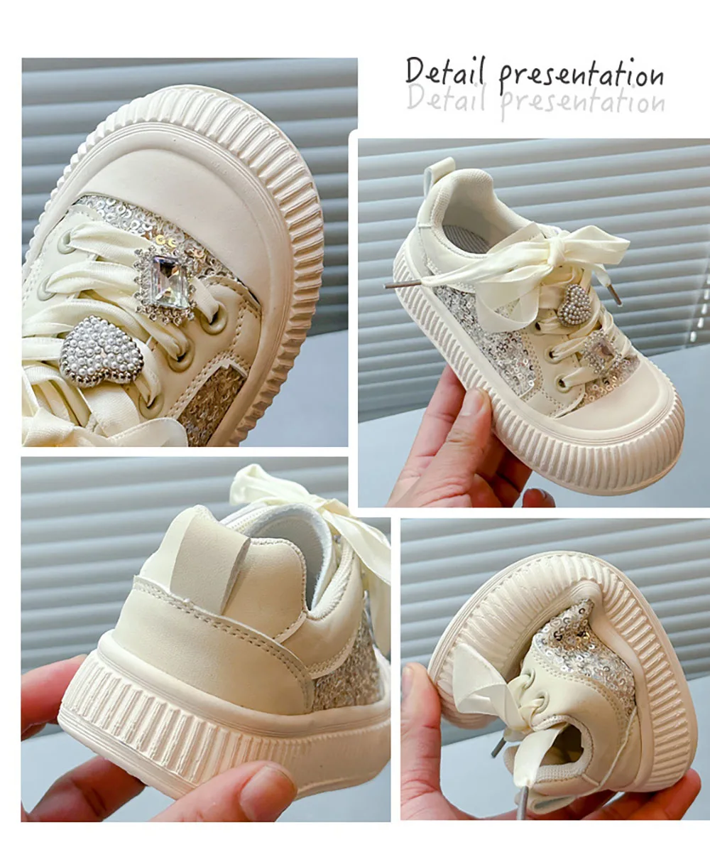 Zapatos de princesa de estilo coreano para niñas, zapatos deportivos con purpurina a la moda, zapatillas de deporte de lujo para adolescentes, calzado informal