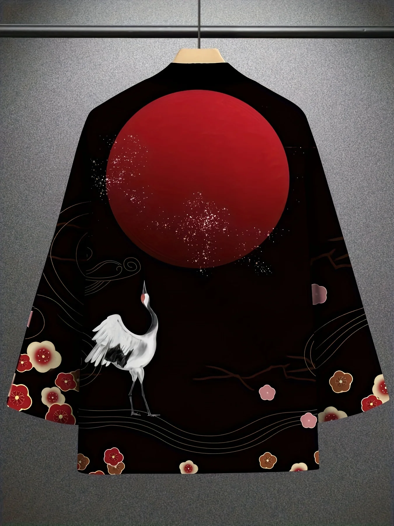 Men's Traditional Print Loose-Fit Kimono Casual Summer Beachwear Men's Cape Lightweight Polyester Kimono Style Streetwear