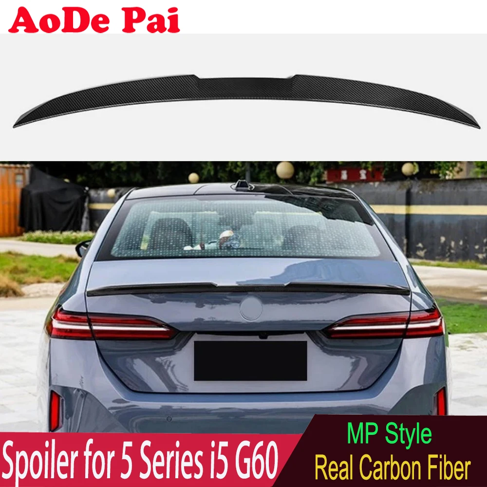 

Real Carbon Fiber Rear Boot Trunk Spoiler Ducktail For BMW 5 Series i5 G60 G68 M5 G90 2024 2025 2026 MP Style