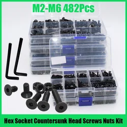 Allen Hex Screw and Nut DIN7991 M2 M3 M4 M5 M6 Black Grade 10.9 Carbon Steel Hexagon Socket Flat Countersunk Head Allen Bolt