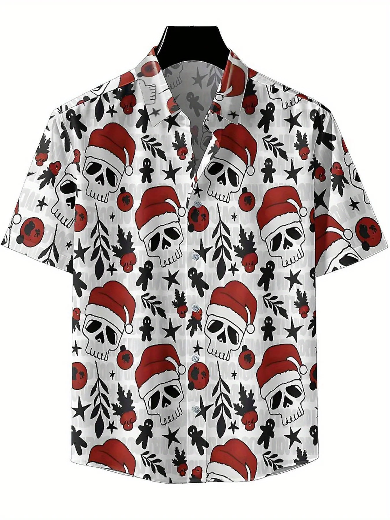 Heren Plus Size Hawaiiaanse Shirts Kerst Skull Festival Creativiteit patroon, Premium Comfort Jeugdkleding, Streetwear Y2K Tops
