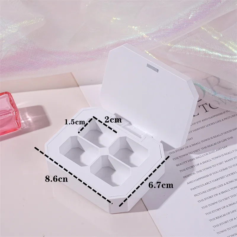 9 Grids Empty Eyeshadow Dish Solid Nail Polish Glue Makeup Storage Box Plastic Dustproof Travel Lipstick Powder Refillable Plate