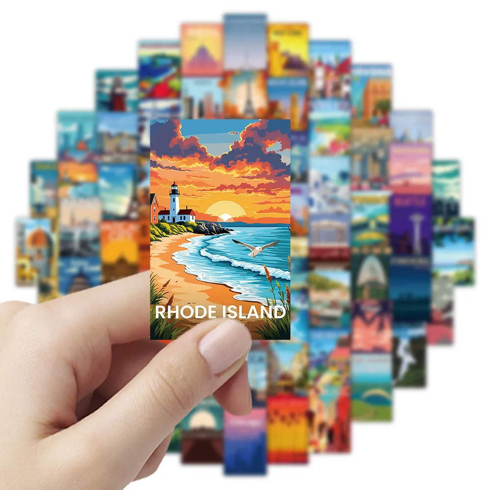 108 قطعة من طوابع المناظر الطبيعية الخلابة - ديكور على الطراز العتيق للمجلات والمغلفات والمجموعة LanLanStickersWorld #4