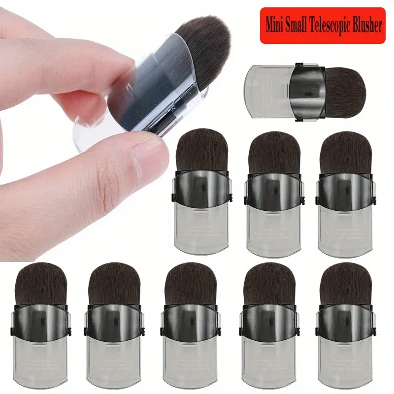 Mini-Teleskop-Make-up-Pinsel – tragbare Nylonborsten und ABS-Griff für Rouge/Puder/Grundierung, vielseitig einsetzbare Reise-Schönheitswerkzeuge