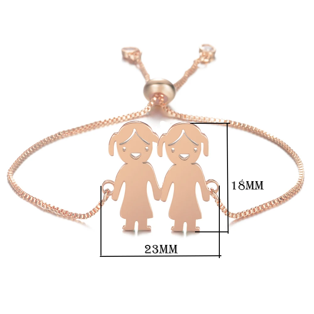 주문 새겨진 이름 조정 가능한 팔찌 소년 소녀 아이들 스테인리스 보석 개인화 된 가족 애인 이름 팔찌 선물