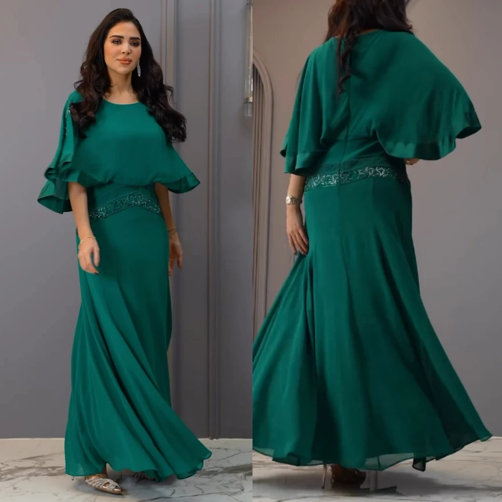 Jiayigong Chiffon Ruffle Homecoming guaina o-collo abito per occasioni su misura abiti Midi Arabia saudita