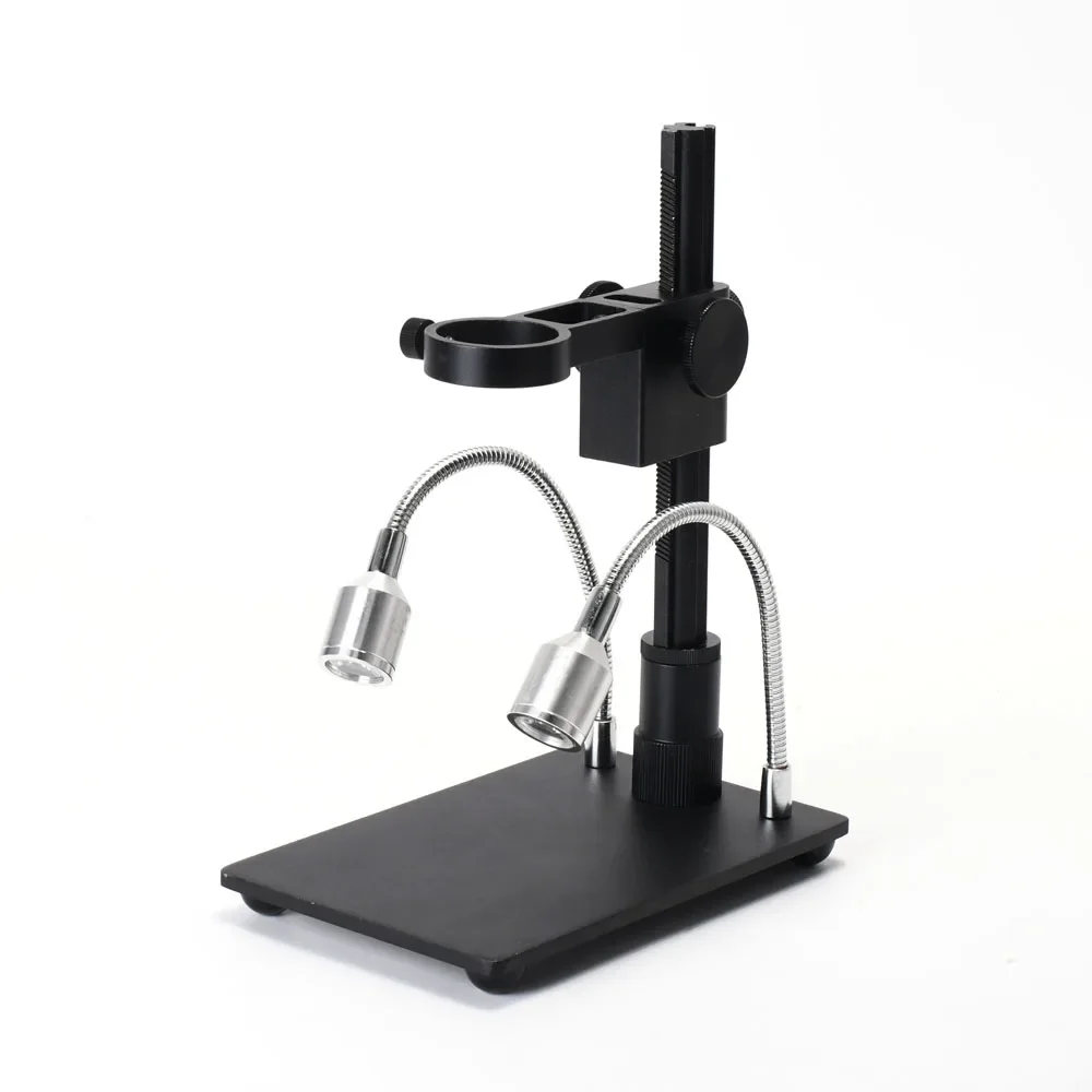 Aluminum Alloy Adjsutable USB Digital Microscope Camera Stand Holder Bracket Table with LED Light Illumination For PCB Soldering