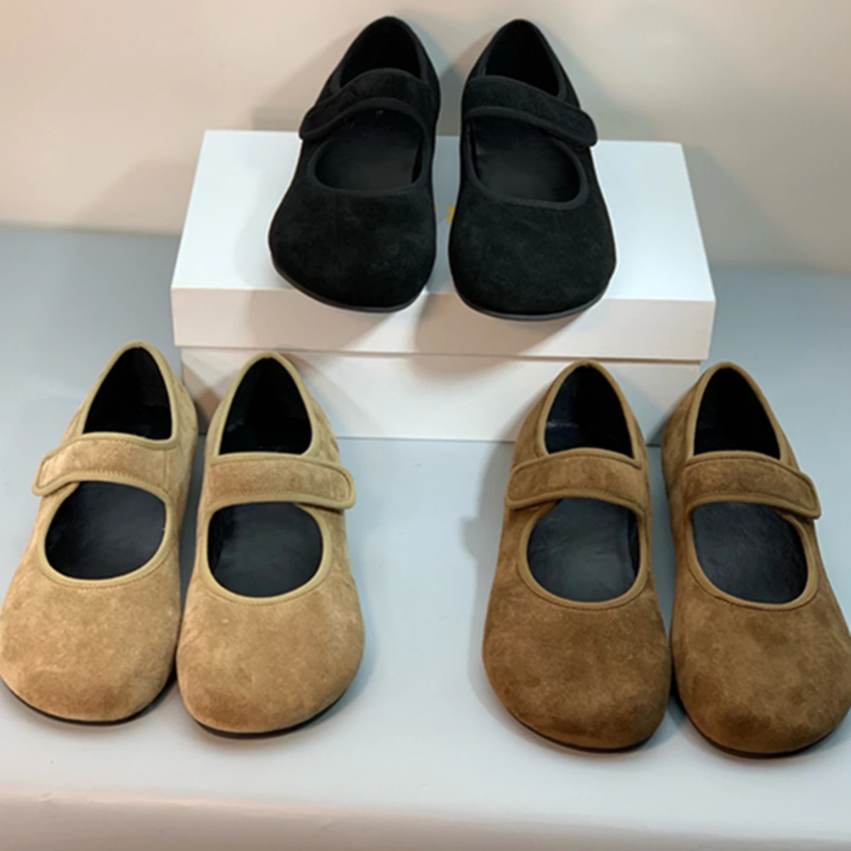 

Maxdutti 2025 Summer Shoes Minimalist Handmade Cowhide Ballet Grandma Shoes Retro Round Toe Mary Jane Shoes Women