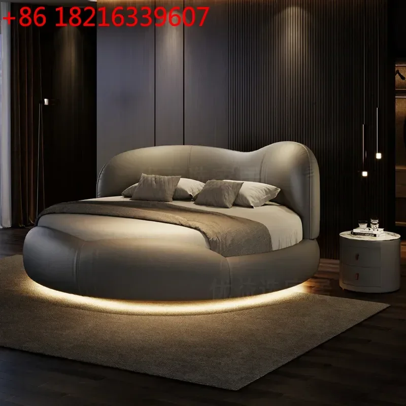 YAO YAO Princess Luxury Pretty Double Bed King Size Modern Italian Round Bed Loft Villa Camas De Dormitorio Bedroom Set Furnitur