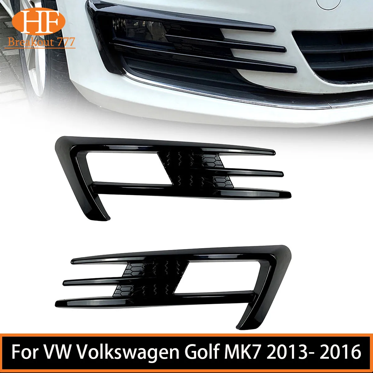 

2 Pcs/Set Car Accessories Front Bumper Fog Lamp Eyebrow Wind Knife For VW Volkswagen Golf MK7 2013- 2016