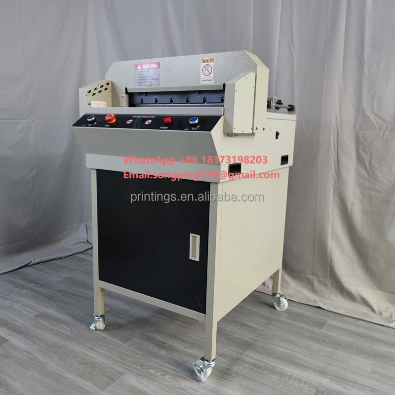 

Электрический автоматический резак для бумаги (гильотина) 450 мм с высокой степенью безопасности, компьютеризированный, для обрезки книг