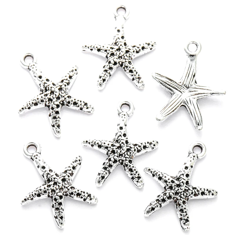 30Pcs alloy starfish Charm Alloy Funny Marine Life starfish Pendant For DIY Making Fancy Women Jewelry Accessories 16*14mm