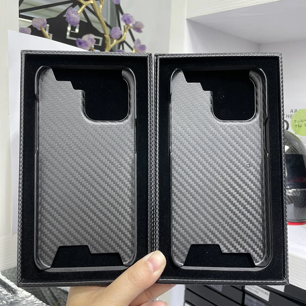 Real carbon fiber for iPhone 15 14 Pro max ECG texture carbon fiber protective case For Apple 13 mini 12 15 plus protective case
