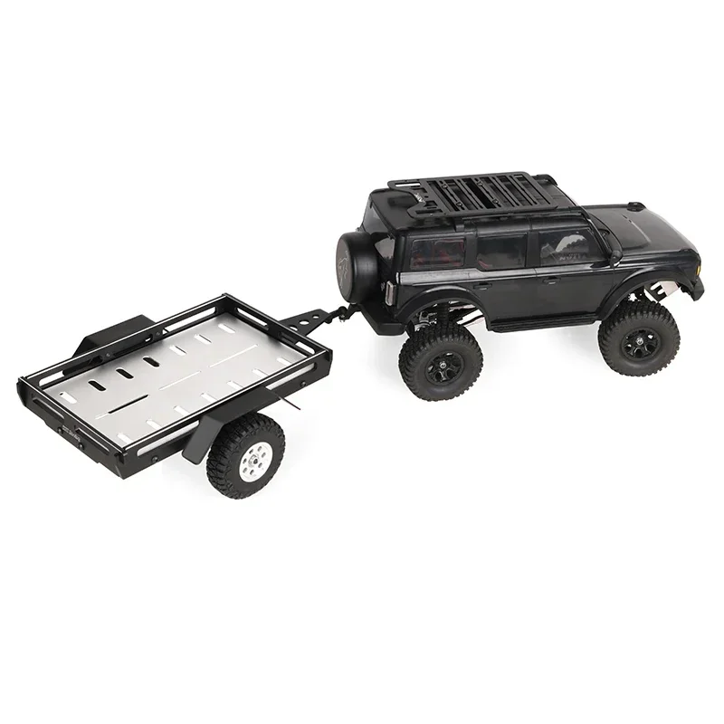 TRX4M Universal Black Simulation Aluminum Alloy Small Trailer for 1/18 RC Crawler TRX4-M Chevrolet K10 Defender Bronco Part Toys