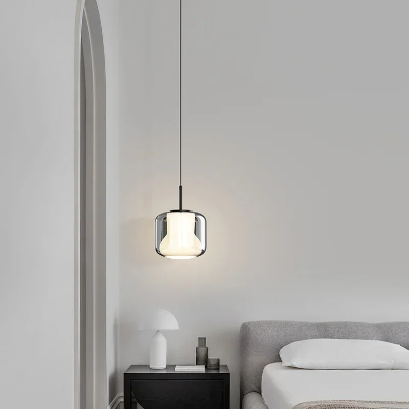 

Nordic Glass Restaurant Led Pendant Lights Modern Minimalist Living Room Bedroom Bedside Postmodern Indoor Lighting Chandeliers