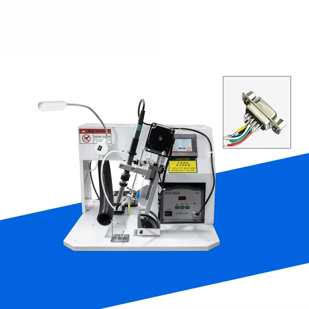 

Aviation Connector Oblique Semi Automatic Soldering Machine PCB Wire Welding Finished Products USB Data Cable Soldering Machine