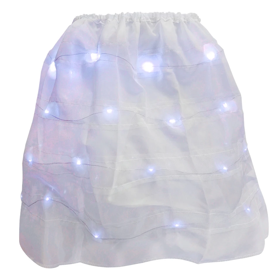 Kids Petticoat for Girls Cosplay Princess Dress Child Birthday Halloween Frock Elastic Underskirt Led LED Light Bustle Crinoline