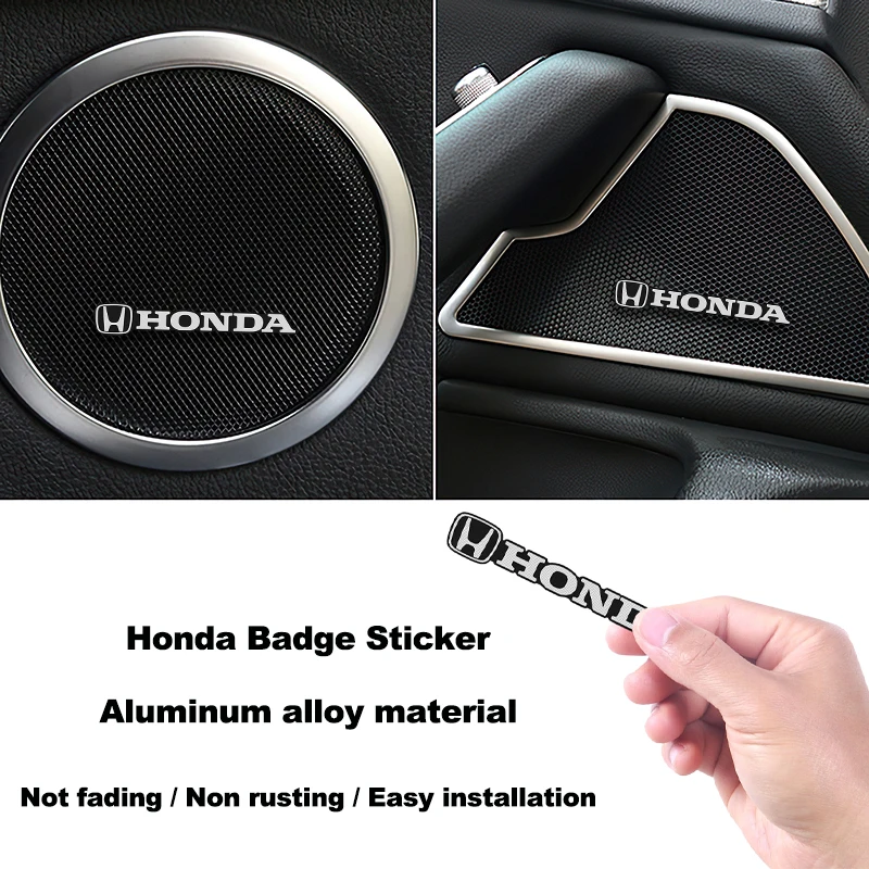 Honda Badge Sticker Mini Aluminum Car Decorative Stickers For Honda Civic FIT Accord Prelude CRV 5th City CRZ CRX Jazz HRV Pilot