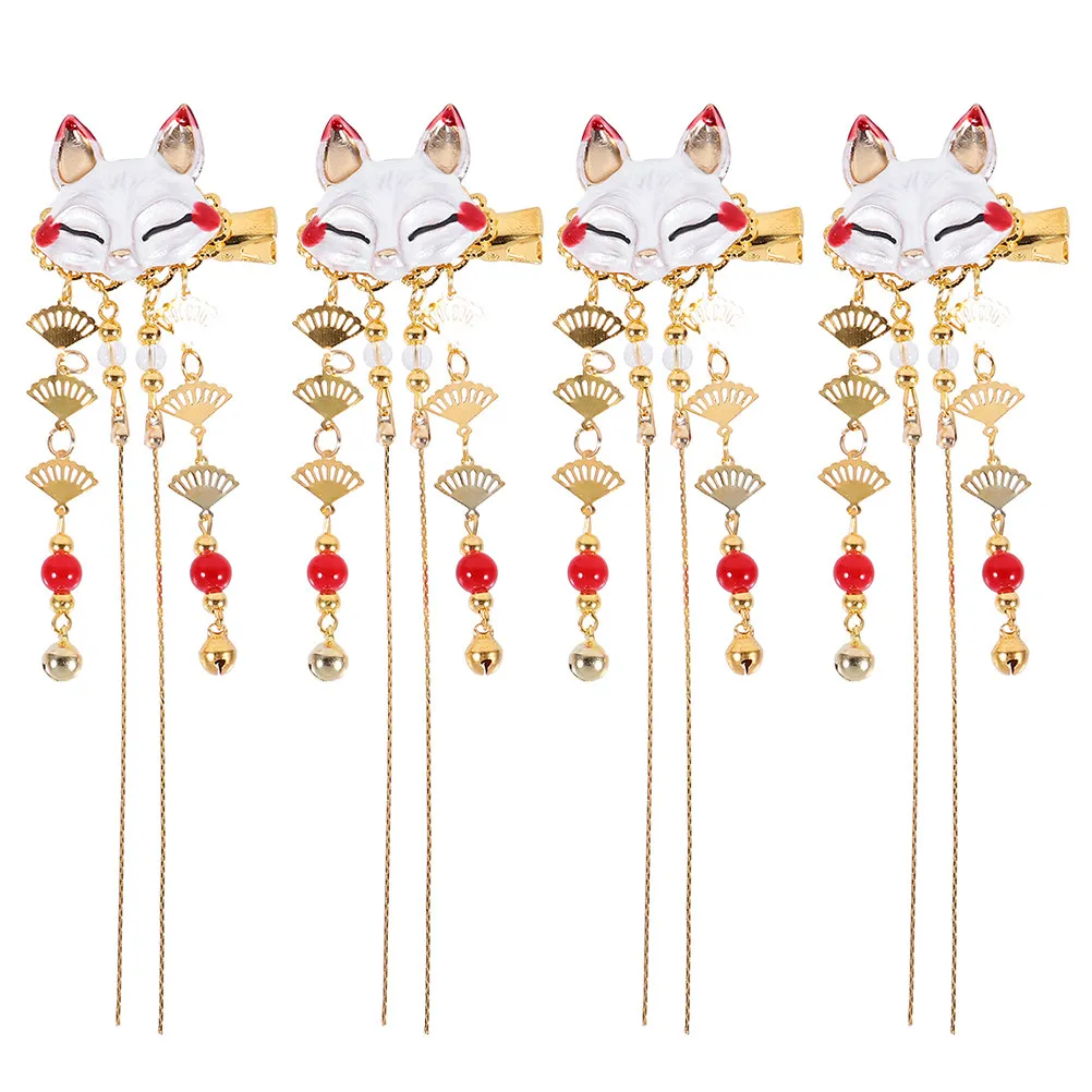4pcs Retro Chinese Hairpins with Tassels – Elegant Alloy Hair Clips for Daily Wear, Party & Photo Shoots 2