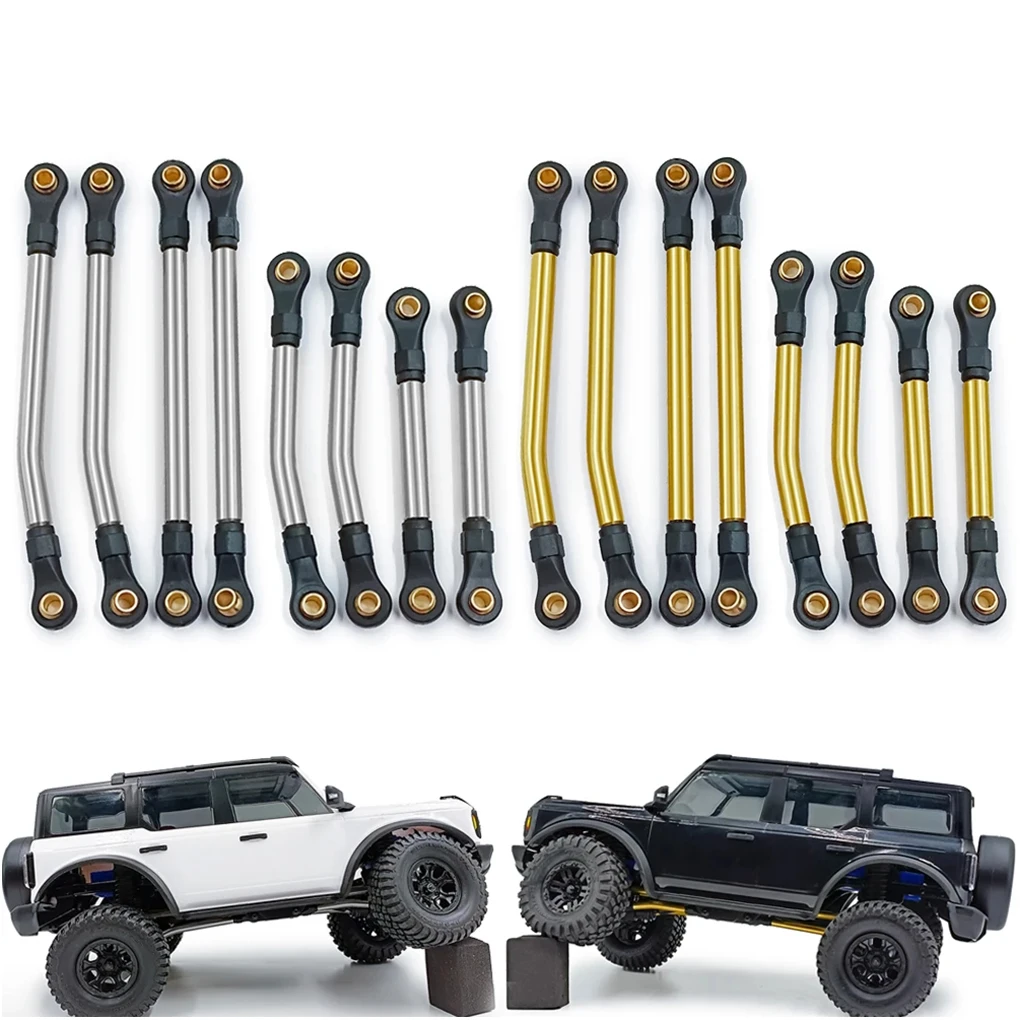 1/18 Steering Link Rod Set RC Upgrade Part Brass Wheelbase Rc Steering Link Rod Set For Trx4m RC Car Part Golden