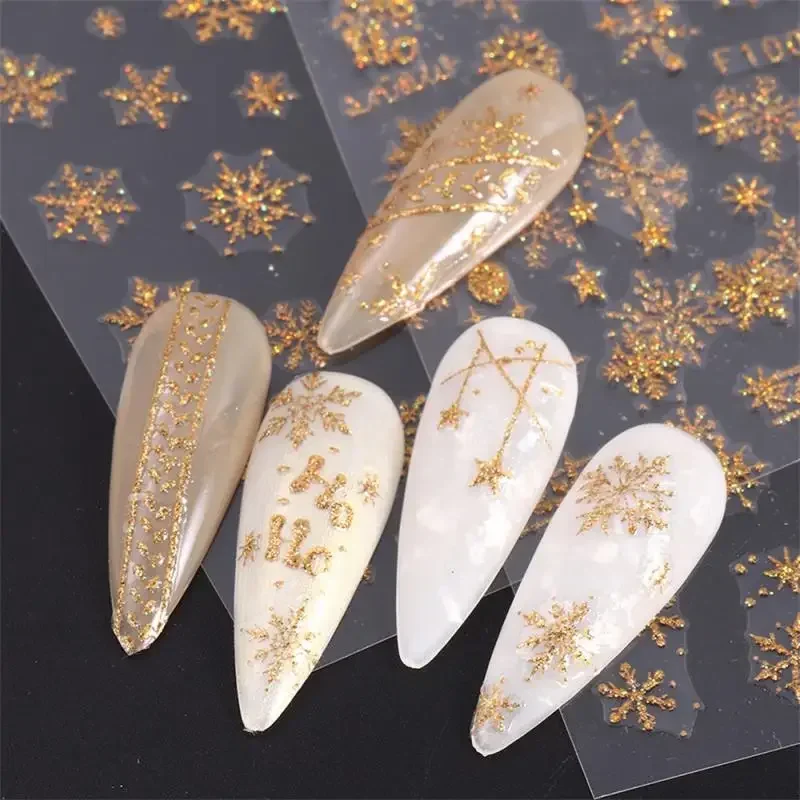 Autocollants adhésifs pour les ongles de Noël, accessoires de vacances, flocon de neige, frappe élégante, a de nombreuses utilisations