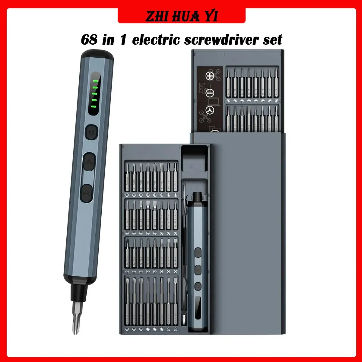 68 in 1 Electric Screwdriver Set 5 Torque Settings Precision Power Tool Magnetic Screw Driver Bits for iPhone Glasses Watch PC