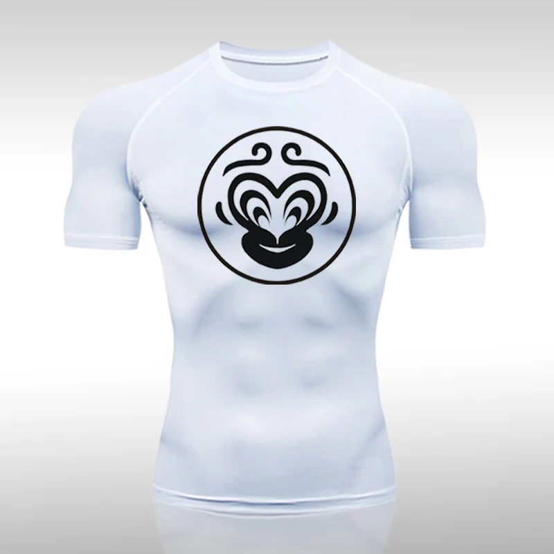 

Men Running Jogging T Shirt Quick Dry Male Jersey Print Training Short Sleeve Sport Pants Compression Skinny Fitness Gym Soccer