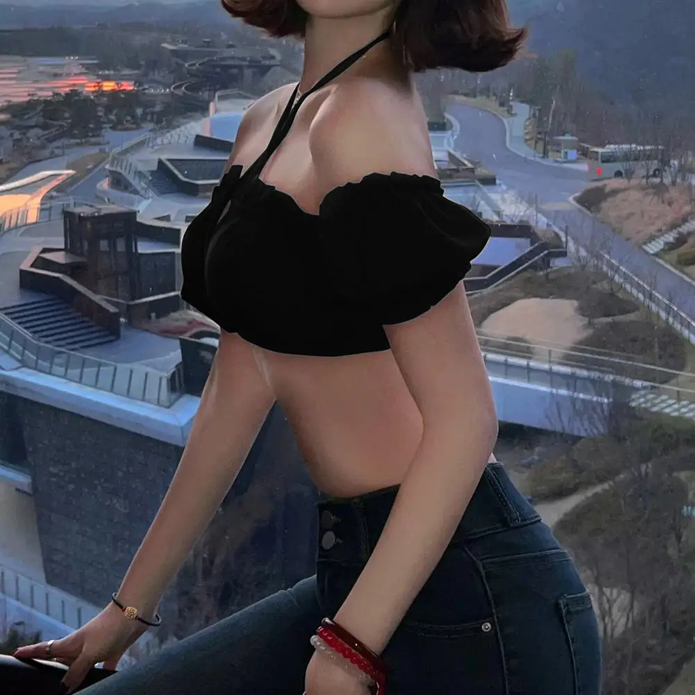 Damski Zestaw Bikini Vintage z Falbankami, Seksowny Odkryty Top z Wyściółką, Dopasowany Strój Kąpielowy Retro w Kolorze Czerwonym z Rozcięciem i Wiązaniem w Talii