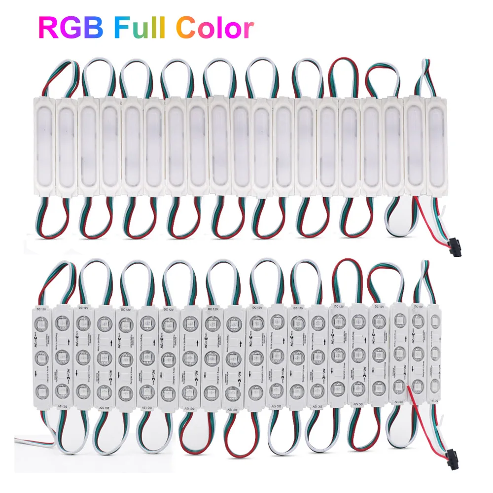 20PCS LED Module 3 LED DC12V WS2811 RGB LED Pixel Light Module Waterproof LED Lighting Full Color Smart Pixel Addressable Module