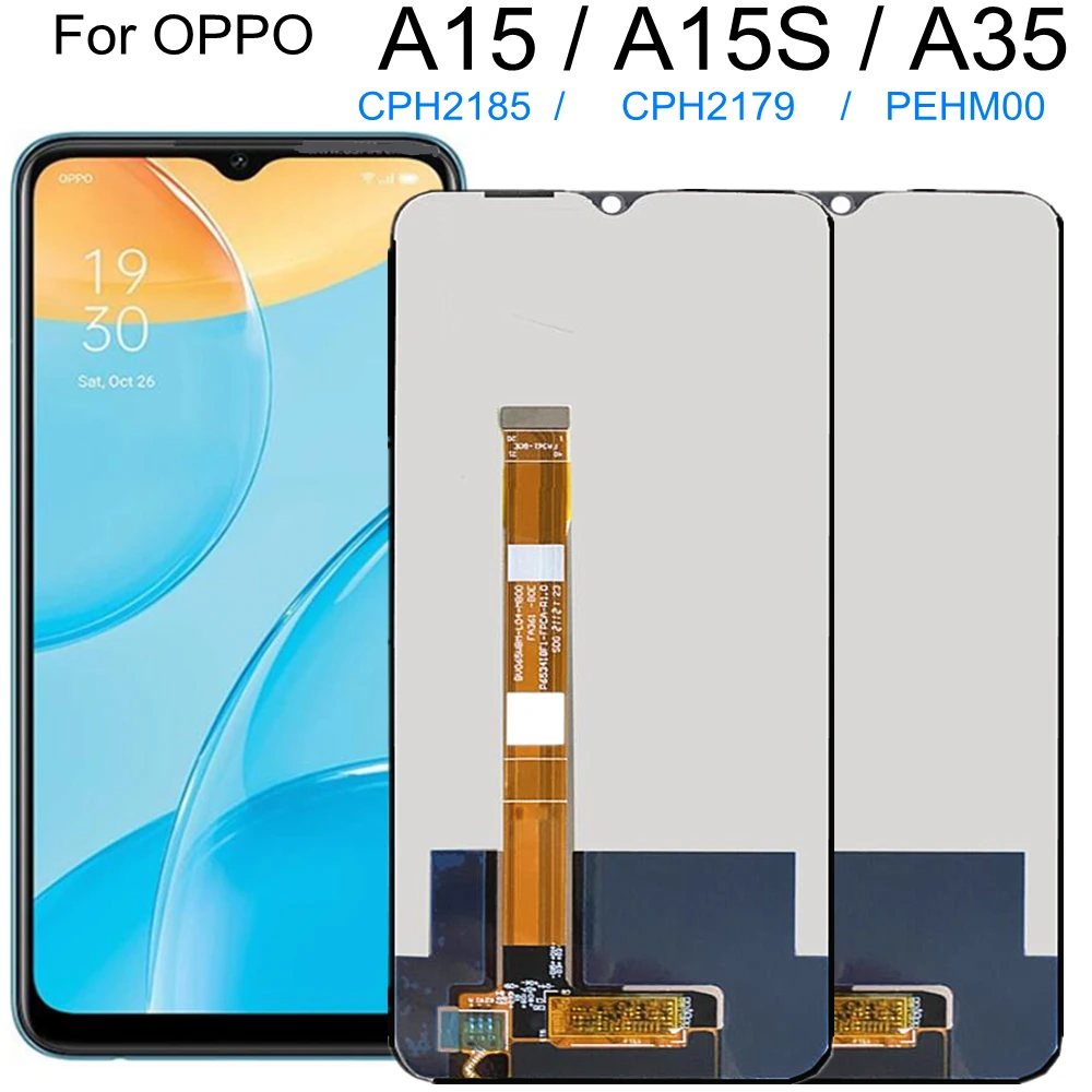 

6.52 LCD For OPPO A15S CPH2179 LCD Display A15 CPH2185 Touch Screen Digitizer Assembly Replacement For OPPO A35 PEHM00 LCD